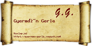 Gyermán Gerle névjegykártya